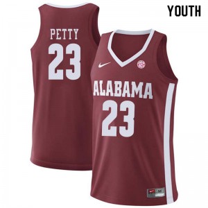 Youth Alabama Crimson Tide John Petty #23 Basketball Crimson Jersey 855951-816