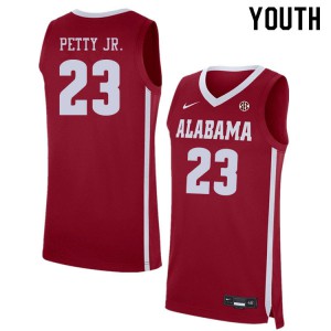 Youth Alabama Crimson Tide John Petty Jr. #23 Official Crimson Jersey 828924-675