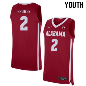 Youth Alabama Crimson Tide Jordan Bruner #2 NCAA Crimson Jersey 991507-763