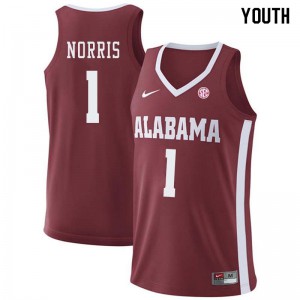 Youth Alabama Crimson Tide Riley Norris #1 Basketball Crimson Jerseys 403743-969